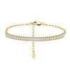 Wholesale Women's Geometric Spliced White Zirconium Tennis Chain S925 Sterling Silver Bracelet With Electroplating