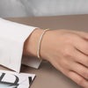 Wholesale Women's Geometric Spliced White Zirconium Tennis Chain S925 Sterling Silver Bracelet With Electroplating