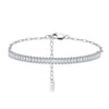 Wholesale Women's Geometric Spliced White Zirconium Tennis Chain S925 Sterling Silver Bracelet With Electroplating
