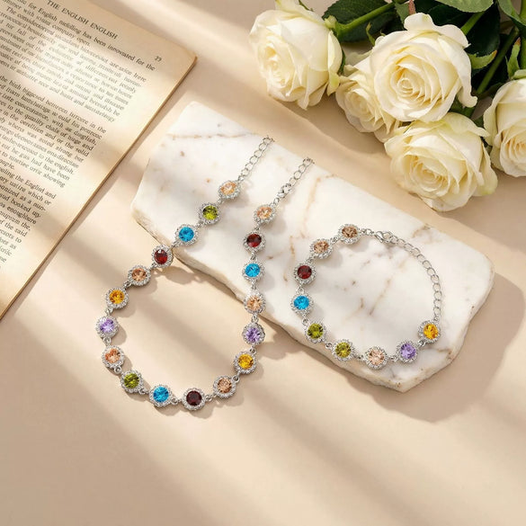Wholesale Women's Geometric Splicing Alloy Necklace With Zircon And Electroplating Design