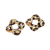 Wholesale Women's Geometric Square And Flower Shaped Alloy Electroplated Earrings With Exaggerated Niche Design
