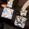 Wholesale Women's Geometric Square Copper Earrings Light Luxury Style Jewelry