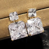 Wholesale Women's Geometric Square Copper Earrings Light Luxury Style Jewelry