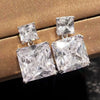 Wholesale Women's Geometric Square Copper Earrings Light Luxury Style Jewelry
