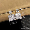 Wholesale Women's Geometric Square Copper Earrings Light Luxury Style Jewelry