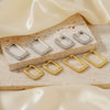 Wholesale Women's Geometric Square Copper Zirconia Earrings