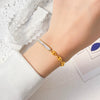 Wholesale Women's Geometric Square Diamond Stainless Steel Electroplated Bracelet