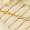 Wholesale Women's Geometric Square Diamond Stainless Steel Electroplated Bracelet