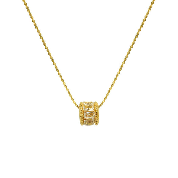 Wholesale Women's Geometric Square Diamond Titanium Steel Electroplated Jewelry Set Of Earrings And Necklace