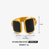 Wholesale Women's Geometric Square Drop Oil Opening Stainless Steel Ring With Electroplating
