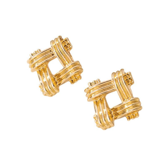 Wholesale Women's Geometric Square Electroplated Alloy Earrings Fashion Accessories