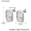 Wholesale Women's Geometric Square Enamel Stainless Steel Earrings With 18K Real Gold Plating Niche Style