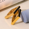 Wholesale Women's Geometric Square Ferris Wheel Acrylic And Stainless Steel 18K Gold Plated Ring Bracelet Jewelry