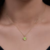 Wholesale Women's Geometric Square Green Diamond S925 Sterling Silver Pendant Necklace With Cross Chain