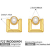 Wholesale Women's Geometric Square Imitation Pearl Stainless Steel Electroplated Earrings