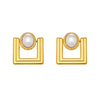 Wholesale Women's Geometric Square Imitation Pearl Stainless Steel Electroplated Earrings