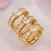 Wholesale Women's Geometric Square Ring With Zirconia Inlay Electroplated Copper Material Light Luxury Style