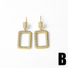 Wholesale Women's Geometric Square Water Drop Earrings Copper Electroplating