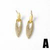 Wholesale Women's Geometric Square Water Drop Earrings Copper Electroplating
