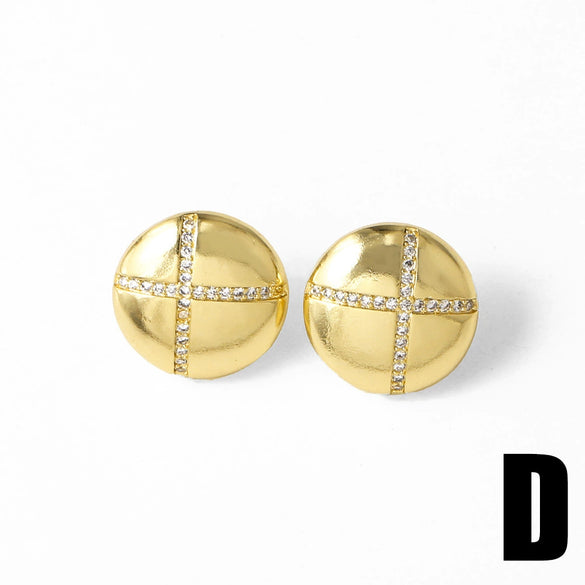 Wholesale Women's Geometric Square Water Drop Earrings Copper Electroplating