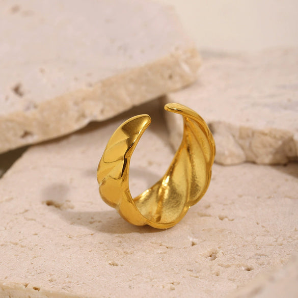 Wholesale Women's Geometric Sshaped Light Luxury Stainless Steel Electroplated Ferris Wheel Ring