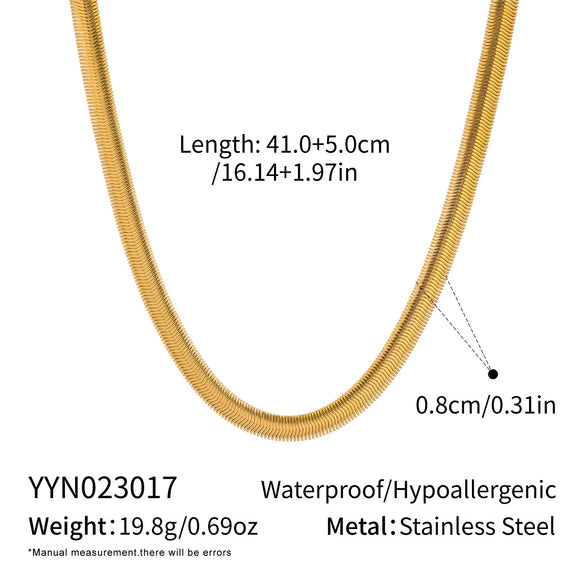 Wholesale Women's Geometric Stacked Chain Necklace Handmade Stainless Steel With 18K Real Gold Pvd Furnace Vacuum Plating