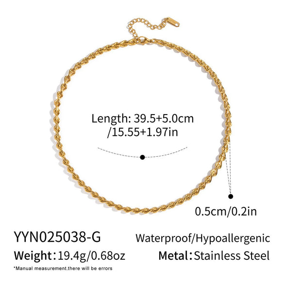 Wholesale Women's Geometric Stacked Chain Necklace Handmade Stainless Steel With 18K Real Gold Pvd Furnace Vacuum Plating
