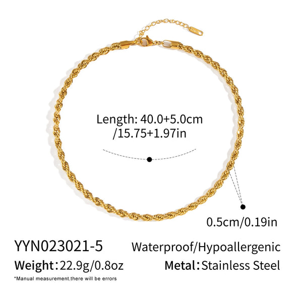 Wholesale Women's Geometric Stacked Chain Necklace Handmade Stainless Steel With 18K Real Gold Pvd Furnace Vacuum Plating