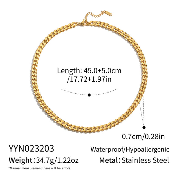 Wholesale Women's Geometric Stacked Chain Necklace Handmade Stainless Steel With 18K Real Gold Pvd Furnace Vacuum Plating