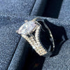 Wholesale Women's Geometric Stacked Marquise Ring Copper Jewelry With Zirconia