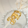 Wholesale Women's Geometric Stacked Multilayer Titanium Steel Ring With Electroplating