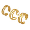 Wholesale Women's Geometric Stacked Multilayer Titanium Steel Ring With Electroplating