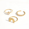 Wholesale Women's Geometric Stacked Stainless Steel Rings With Diamondencrusted And Electroplating Design