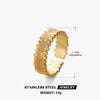 Wholesale Women's Geometric Stainless Steel Adjustable Opening Hiphop Ring With Electroplating Treatment