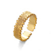 Wholesale Women's Geometric Stainless Steel Adjustable Opening Hiphop Ring With Electroplating Treatment