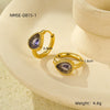 Wholesale Women's Geometric Stainless Steel And 18K Gold Electroplated Earrings