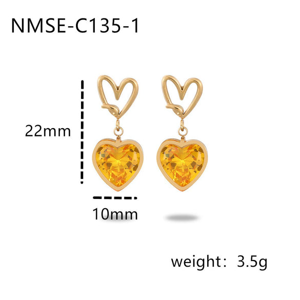 Wholesale Women's Geometric Stainless Steel And 18K Gold Electroplated Earrings