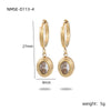 Wholesale Women's Geometric Stainless Steel And 18K Gold Electroplated Earrings