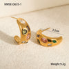 Wholesale Women's Geometric Stainless Steel And 18K Gold Electroplated Earrings
