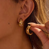 Wholesale Women's Geometric Stainless Steel And 18K Gold Electroplated Earrings