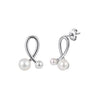 Wholesale Women's Geometric Stainless Steel And 925 Silver Electroplated Cross Pearl Earrings