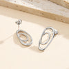 Wholesale Women's Geometric Stainless Steel And 925 Silver Electroplated Earrings With Original Design