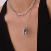 Wholesale Women's Geometric 316L Stainless Steel And 316L Stainless Steel Double Layer Clavicle Pendant Necklace With Electroplating Design Hip Hop Style