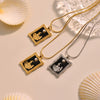 Wholesale Women's Geometric 316L Stainless Steel And 316L Stainless Steel Double Layer Clavicle Pendant Necklace With Electroplating Design Hip Hop Style