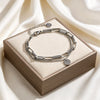Wholesale Women's Geometric Stainless Steel And Titanium Steel Doublelayer Chain Bracelet With Vacuum Plating