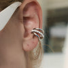 Wholesale Women's Geometric Stainless Steel And Titanium Steel Ear Clip Earrings With Vacuum Real Gold Plating