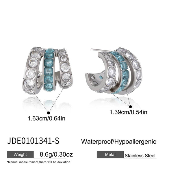 Wholesale Women's Geometric Stainless Steel And Titanium Steel Earrings With Pvd Furnace Vacuum Real Gold Plating