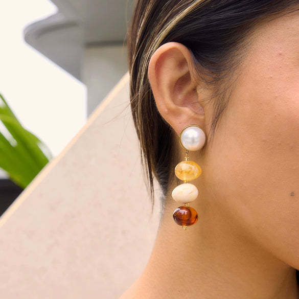 Wholesale Women's Geometric Stainless Steel And Titanium Steel Earrings With Pvd Furnace Vacuum Real Gold Plating
