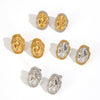 Wholesale Women's Geometric Stainless Steel And Titanium Steel Earrings With Pvd Furnace Vacuum Real Gold Plating