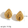 Wholesale Women's Geometric Stainless Steel And Titanium Steel Earrings With Pvd Furnace Vacuum Real Gold Plating